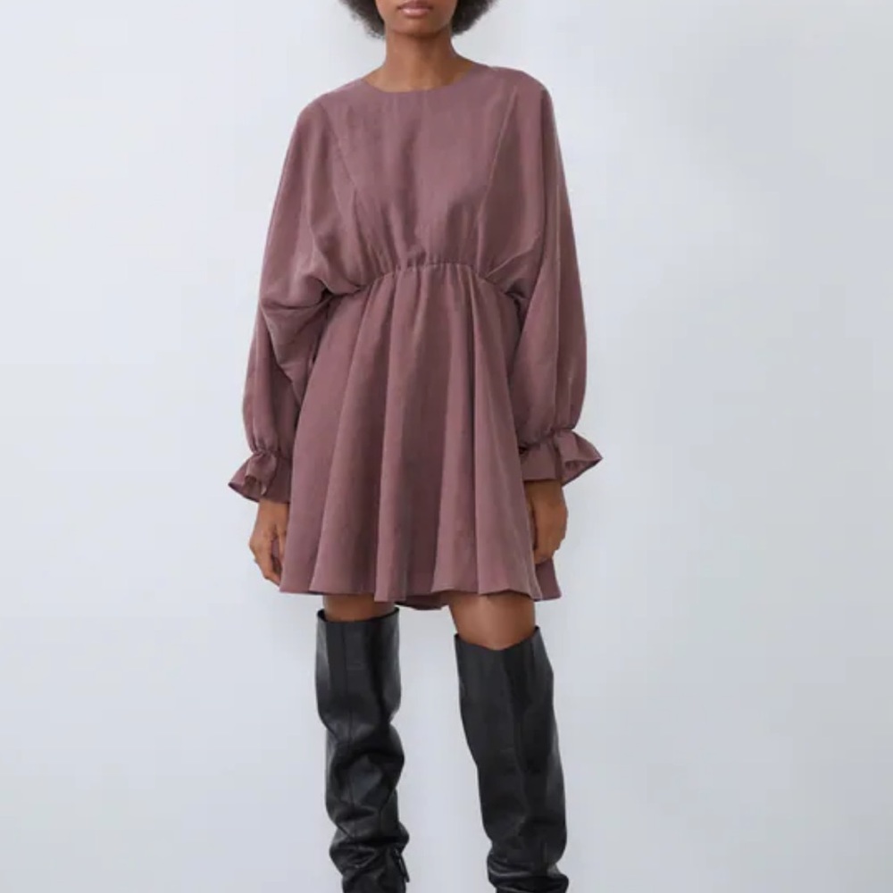 ZARA - Dusty Rose Mini Dress (Size Medium)